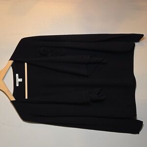 Autumn Cashmere Black Cascade Flower Artzy Cardigan NWOT